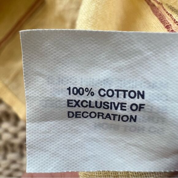 Y2K GAP Cotton Lightweight Semi Sheer Long Sleeve Button Yellow Blouse Size L - Picture 13 of 13